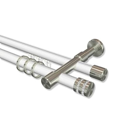 Interdeco Slimline Curtain Rails White Stainless Steel Finish