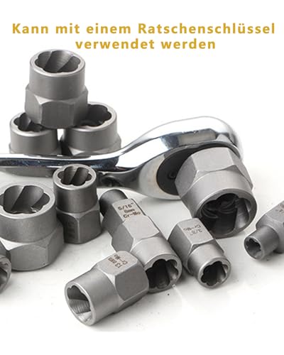 Set of 15 Screw Nut Extractors 6.35-19mm Kit Rusty Broken Bolts