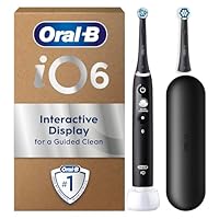 Oral-B iO6 Series Electric Toothbrush, plus 1 Oral B Electric Toothbrush Head and Travel Case, Gift Ideas for Him and Her, Black Lava
