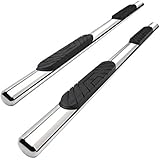 MaxMate Custom Fit 2009-2018 Ram 1500 Crew Cab/2010-2019 Ram 2500/3500 Crew Cab 4 inch Oval Stainless Steel Side Step Rails Nerf Bars Running Boards (2pcs with Mounting Bracket Hardware Kit)