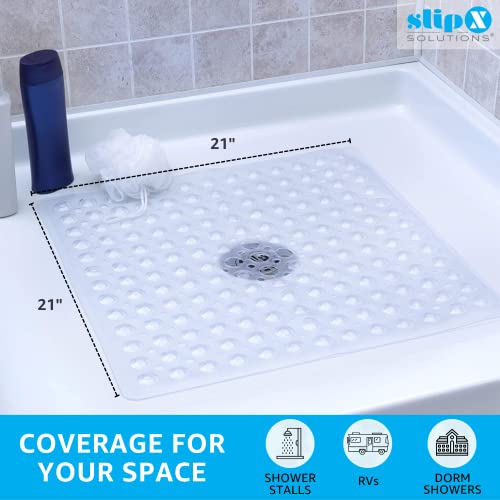 SlipX Solutions Essential Square Shower Mat, 21"x21", Grippy Textured