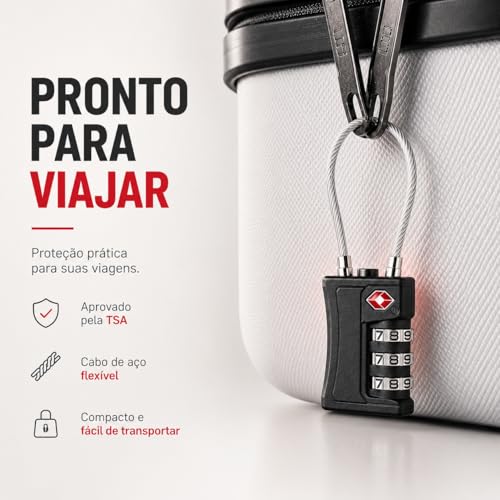 Cadeado com Senha para Viagem 3 Dígitos TSA Portátil Antifurto Mala Mochila Bolsa Academia Armário Resistente Compacto Seguro Fácil de Usar Ideal para Aeroporto Hotel Trabalho (1)