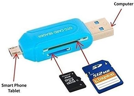 AC Accessories Multi Use 3 in 1 Micro USB OTG Smart TF Adapter with 2.0 USB HUB 480mbps Card Reader for HTC Devices - Multicolor