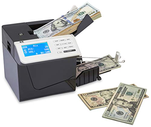 ZZap D50i+ Battery Powered Mixed Denomination Bill Counter & Counterfeit Detector - Money Cash Currency CIS Value Machine