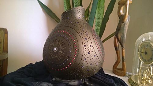 Black Handmade Evil Eye Gourd Lamp Bohemian House Decorations Unique Christmas Gift Idea Women Wife Her