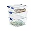 HOMZ Plastic Storage Tote Box, with Lid, Latching Handles, 7.5 Quart, Clear, Stackable, 10-Pack