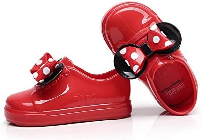Mickey Mouse Jelly Shoes Girl Kid 3D Bowknot Loafer Minnie Mouse Rain Boot