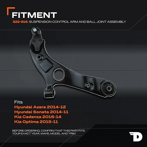 DORMAN 522-816 FRONT PASSENGER SIDE LOWER SUSPENSION CONTROL ARM AND BALL JOINT ASSEMBLY COMPATIBLE WITH SELECT HYUNDAI/KIA MODELS