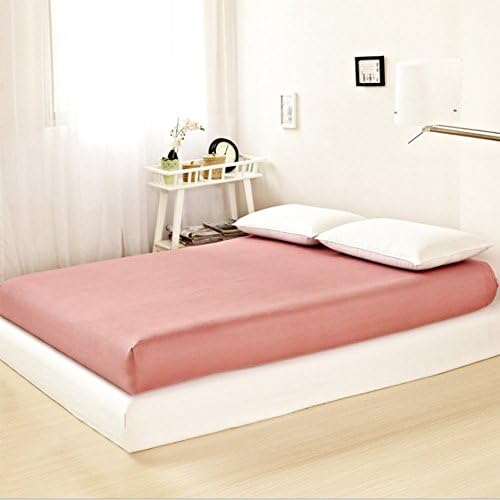 Youareking Simple Fitted Bottom Sheet, Deep Pocket Ultra Soft Lightweight Microfiber Wrinkle-Free Bedding (150x200cm, Dark Pink)