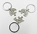 Charm.L Grace 3 Piece of Sisters Keychain Set Heart Shape Puzzle Pendant