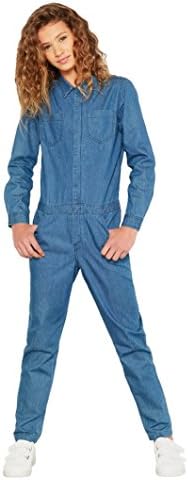La Redoute Collections Big Girls Denim Jumpsuit, 10-16 Years Blue Size 14 Years - 61 In.