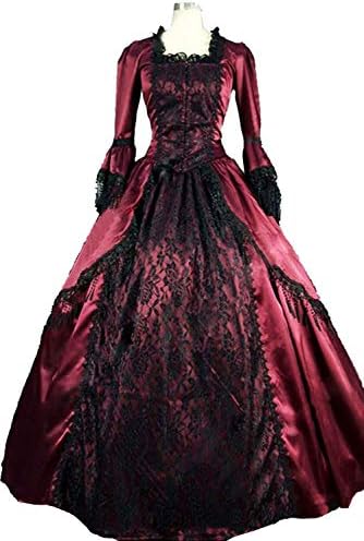 Women's Victorian Gothic Court Rococo Party Dress Medieval Renaissance Ball Gown