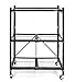 Origami 3-Shelf General Purpose Collapsible/Foldable Shelving Unit, Small Rack with Wheels | Organizer, Rolling Cart, Home Kitchen Laundry Closet Storage, Metal Wire, Pre-Assembled | Black