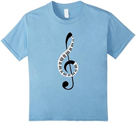 Kids Music Note Clef Kids T-shirt Boys Girls Child Piano 10 Baby Blue