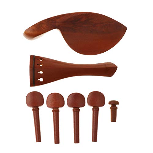 FidgetKute Jujube Wood 1/2 Violin Chinrest&Tuning Peg&Tailpiece&Endpin Musical Parts Show One Size