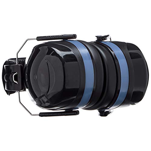 AmazonBasics Safety Ear Muffs Ear Protection, Black and Blue, and Safety Glasses, Clear Lens