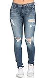 SOHO GLAM Slightly Ripped Low Rise Skinny Jeans (Plus Sizes Available)