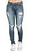 Slightly Ripped Low Rise Skinny Jeans (Plus Sizes Available)