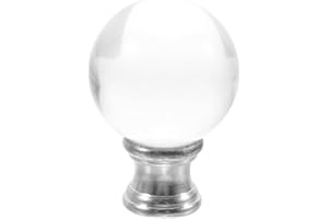 SEWACC Glass Lamp Finials Stainless Steel Base Glass Lamp Shade Finial for Table and Ceiling Lights Decorative Light Accessor