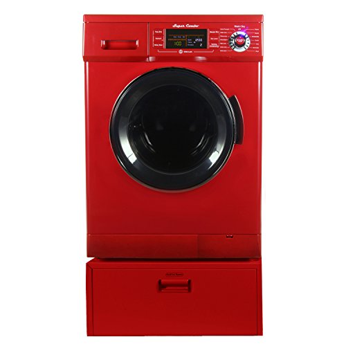 All In One Equator EZ 4400 CV Merlot Compact Combo Washer Dryer with Pedestal Storage Drawer
