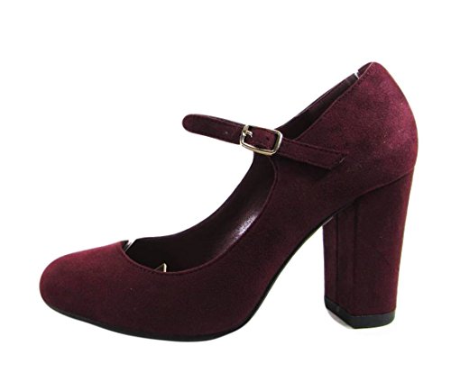 City Classified Comfort Womens Nola Faux Nubuck Leather Mary Jane