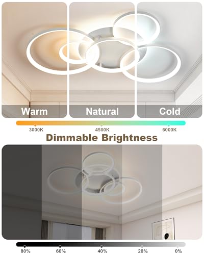 LED Ceiling Light Dimmable 3000K-6000K, LED Chandelier 75W 86 x 60 cm | living room chandelier, LED ceiling light, dimmable chandelier for living room bedroom dining room