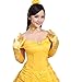 Ainiel Women's Cosplay Costume Princess Dress Yellow Satin (M, Style 1)