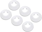 PATIKIL 6Pcs White PP Plastic 20mm Water Pipe Cover Escutcheon Flange Collar view 1