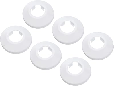 PATIKIL 6Pcs White PP Plastic 20mm Water Pipe Cover Escutcheon Flange Collar