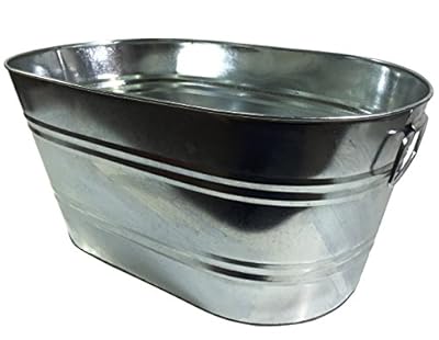 FixtureDisplays Galvanized Metal Ice Bucket Beverage Beer Drink Party Cooler Bucket 15358-NF