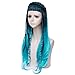 Netgo Kids Children Teal Mixed Blue Cosplay Wigs Halloween Costume Braids Wigs