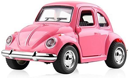 LYhopes 1:38 Alloy Car Toy Pull Back Diecast Metal Pink Car Model Toys with Lights and Sounds for Children Gift Girls Kids Birthday Gift