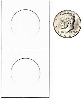New 100 Pcs Half Dollars Size 2x2 Mylar Cardboard Coin Flips for Storage 50 Cent Holder
