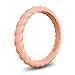 Enso Womens Braided Silicone Ring Peach Size: 6