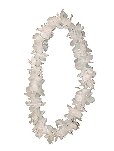 Non-Branded Tropical White Hawaiian Lei Polynesian Faux Flower Necklace