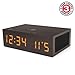 Bluetooth Digital Wooden Alarm Clock Speaker by GOgroove - Wood Style , Built in Microphone , LED Time + Date Display for Phones, MP3 Players, Tablets, & More - Dark Finish