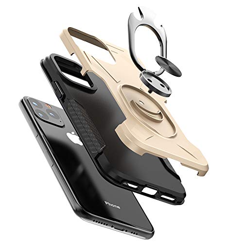 iPhone 11 Pro Max Case, Ranyi Multifunction Armor Case with 360 Metal Ring Holder [Bottle Opener] [Fits Magnetic Car Mount] Shock Absorbing Protective Case for 2019 6.5" iPhone 11 Pro Max (red) - Thumbnail 4