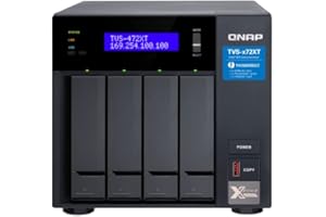 QNAP Ultra-High Speed 4 Bay Thunderbolt™ 3 NAS.Intel® Core™ i3 4-core Processor, 4GB DDR4 RAM, 3.5"/2.5" HDD/SSD Slot x 4 (TVS-472XT-i3-4G-US)