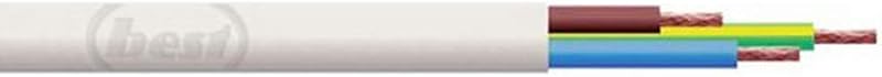 Merriway 2183Y 3-Core Round Flex Cable White 0.5mm 5m
