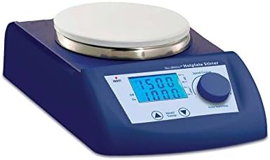MHS-800 Magnetic Hot Plate Stirrer 380 Celsius Dual LED Ceramic Circular 5.25" Diameter Top Plate, 115V
