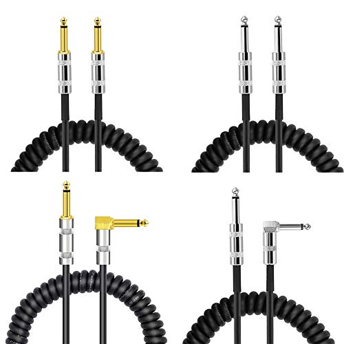 millet16zjh 300cm Electric Guitar Bass Cord Straight Right Angle Faux Leather Audio Cable - Black D