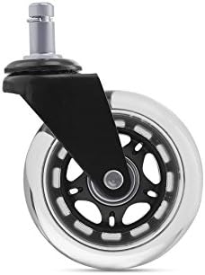 Hardwood Floor Rollerblade Office Chair Replacement Caster Wheels, Protects All Floors, Set of 5