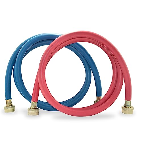 TT FLEX Washing Machine Hoses 6 FT, 2 PCS Rubber Washer Hoses with 3/4