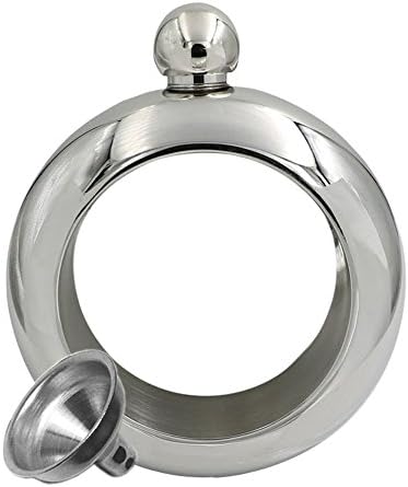 Aegoo Women's Flask Bangle Fashion Booze Bracelet Festival Party Liquor Wine | Hide Alcohol | Stainless Steel Wine Bangle Great for Party Outdoor Gift (Silver)