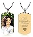 Interway Trading Personalized Custom Photo and Message Necklace Pendant Dog tag (High Polish Yellow- Color Photo)