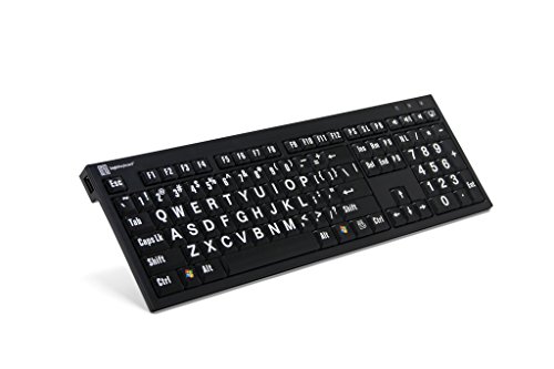 LogicKeyboard Compatible with Large print White on Black Backlit Astra For Windows 2000, XP, Vista, 7/8/10 - LKBU-LPWB-APBH