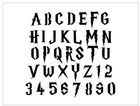 Mixed Media - WIZARD Alphabet Stencil 1 Inch Sorcerer Font Set Letters Sheet S572