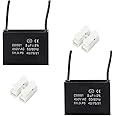 2Pcs 5UF 450V AC CBB61 Ceiling Fan Capacitor 2 Wire 50/60Hz