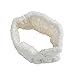 Ladies Fashion Bamboo Fiber Wide Bow Towel Elastic Hair Band Hairlace Headband Hair Bandeau Snood for Washing Face Cosmetic Makeup (1pcs (Beige White))