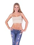 Basic Mini Cami Without Cup Stretch Solid Spaghetti Straps Bandeau Top One Size